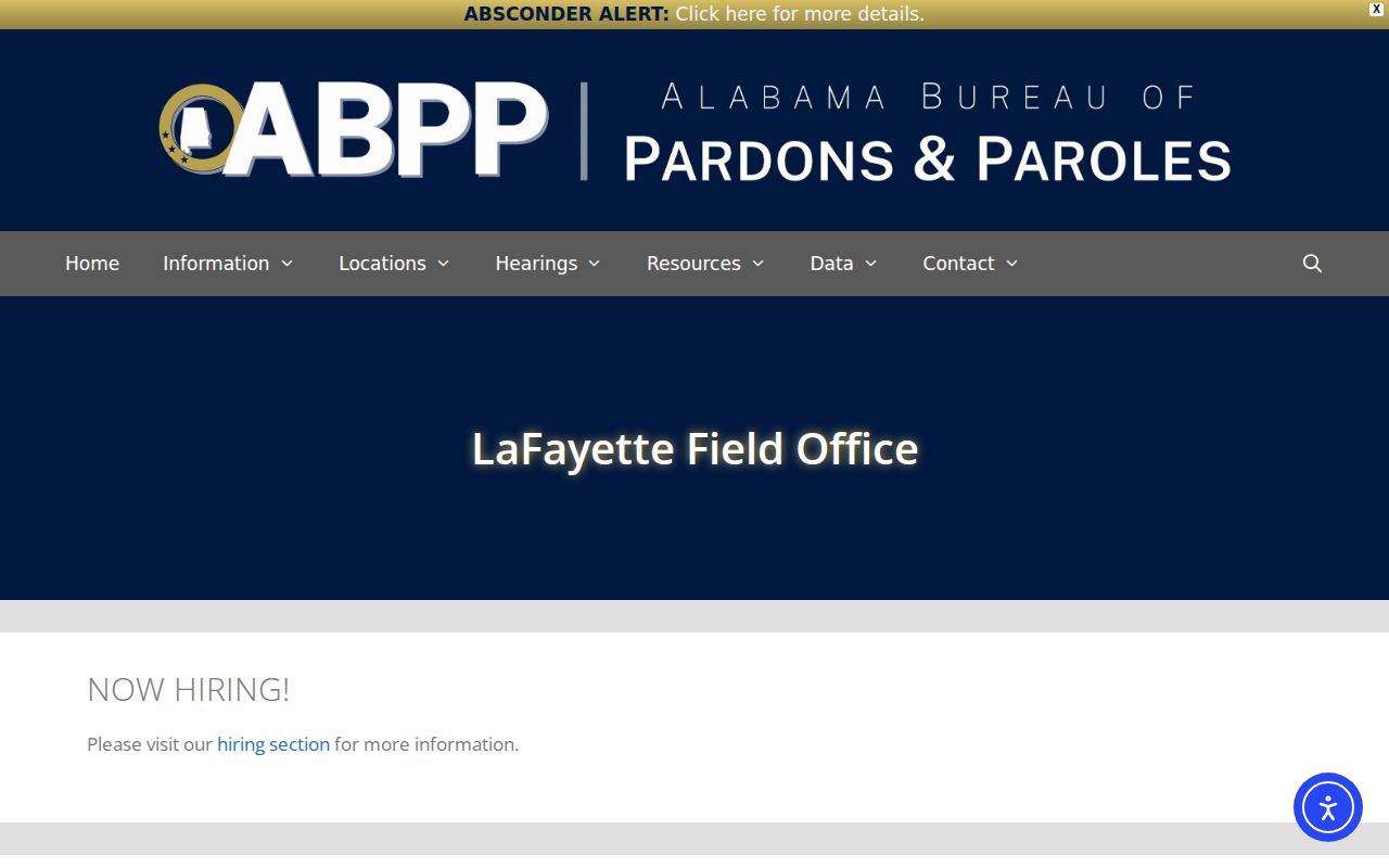 ABPP LaFayette Field Office page for Chambers County supervision